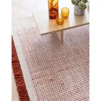 Avalon Rectangular Rug with Fringed Trim - Dark Orange, Wool alternate view