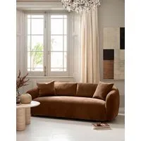 Cocoon 2-Seater Curved Sofa - Brown, Chenille alternate view