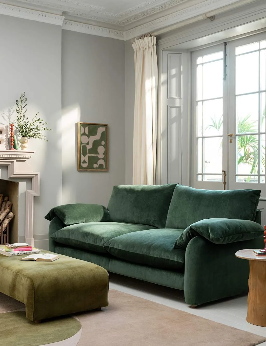 Orson 3-Seater Sofa - Dark Green, Chenille product
