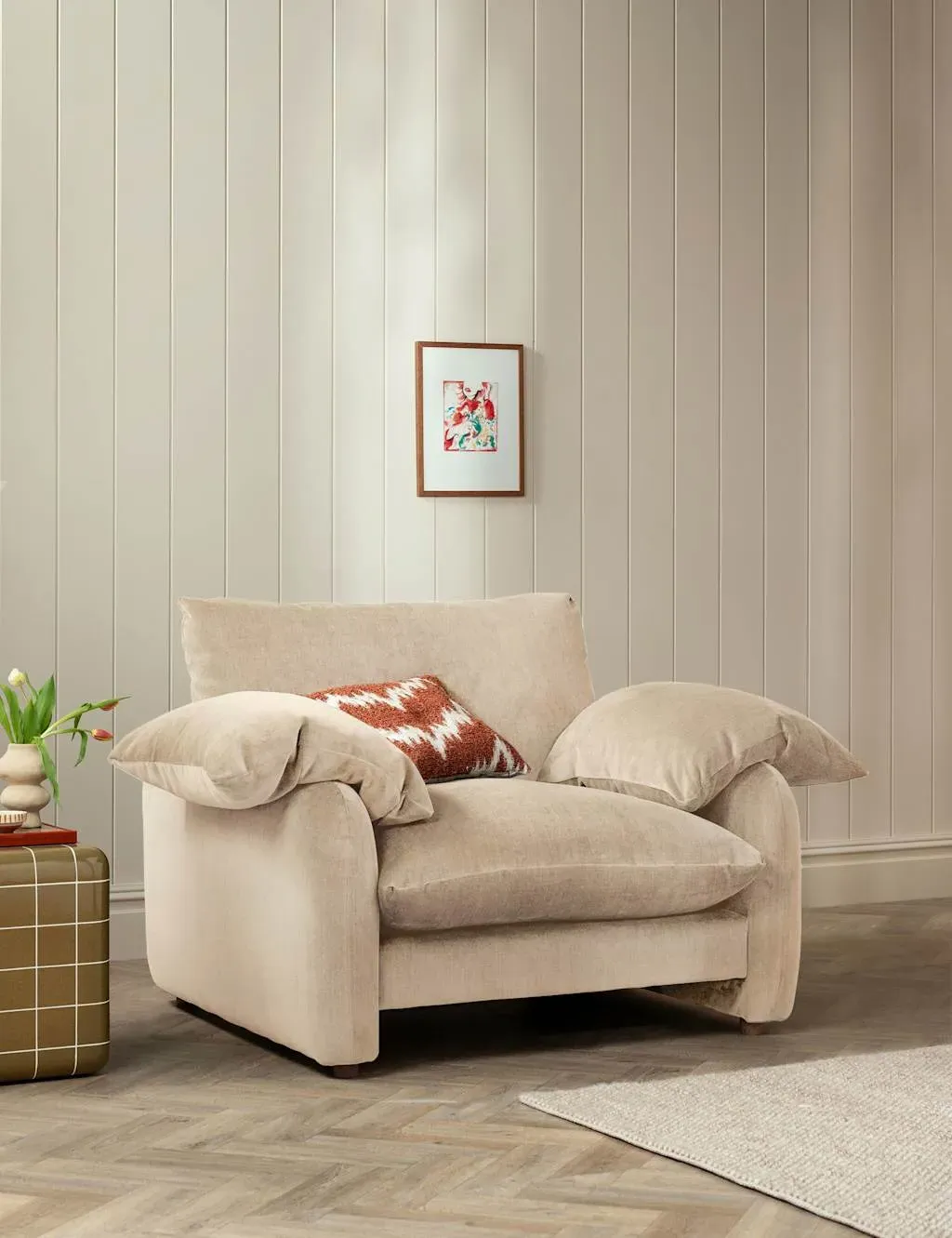 Orson Snuggle Chair - Neutral, Chenille product