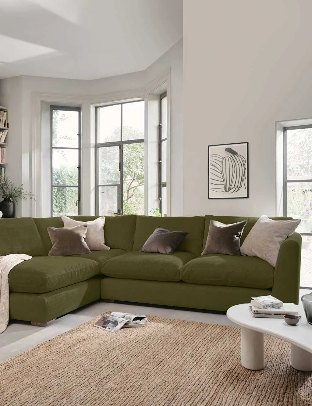Palmer Left Hand Corner Sofa - Green, Chenille product
