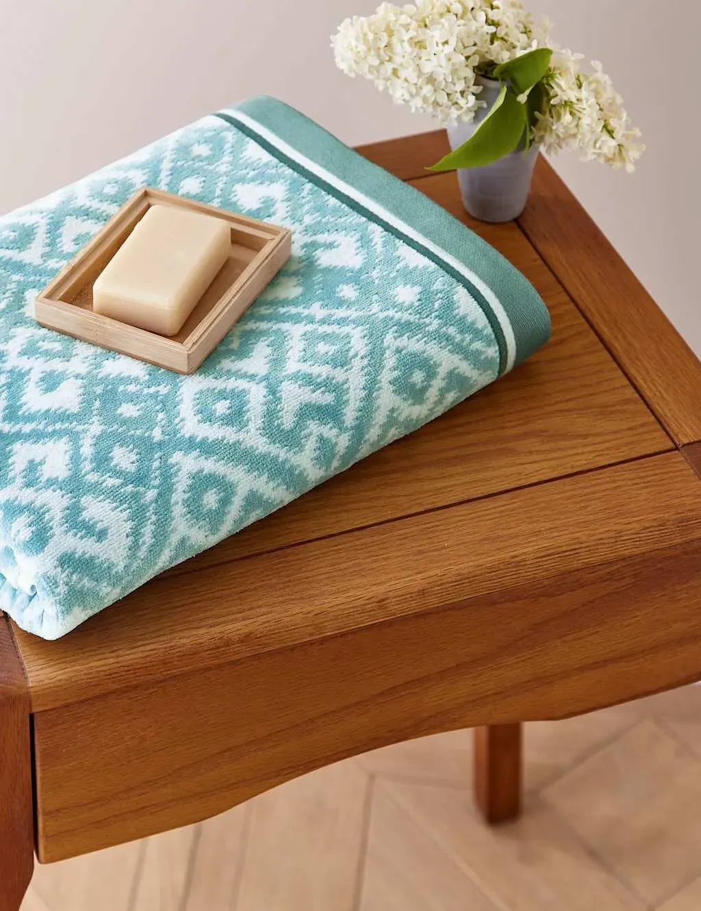 Aldin Geometric Towel - Blue Mix, Pure Cotton product