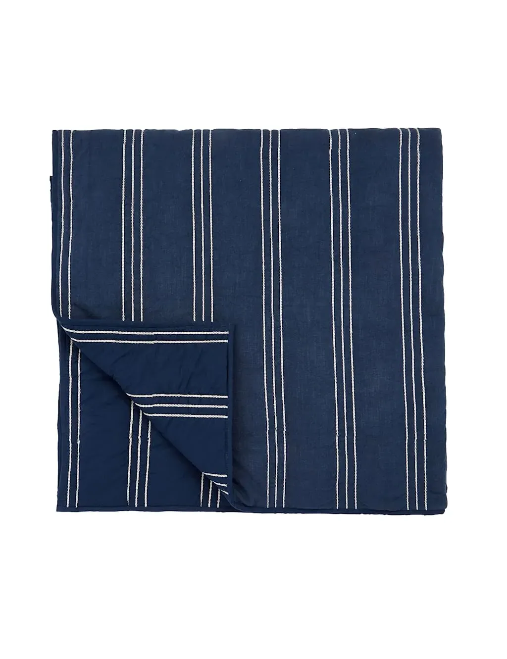 Emmeline Pure Cotton Quilted Throw - Blue Mix product