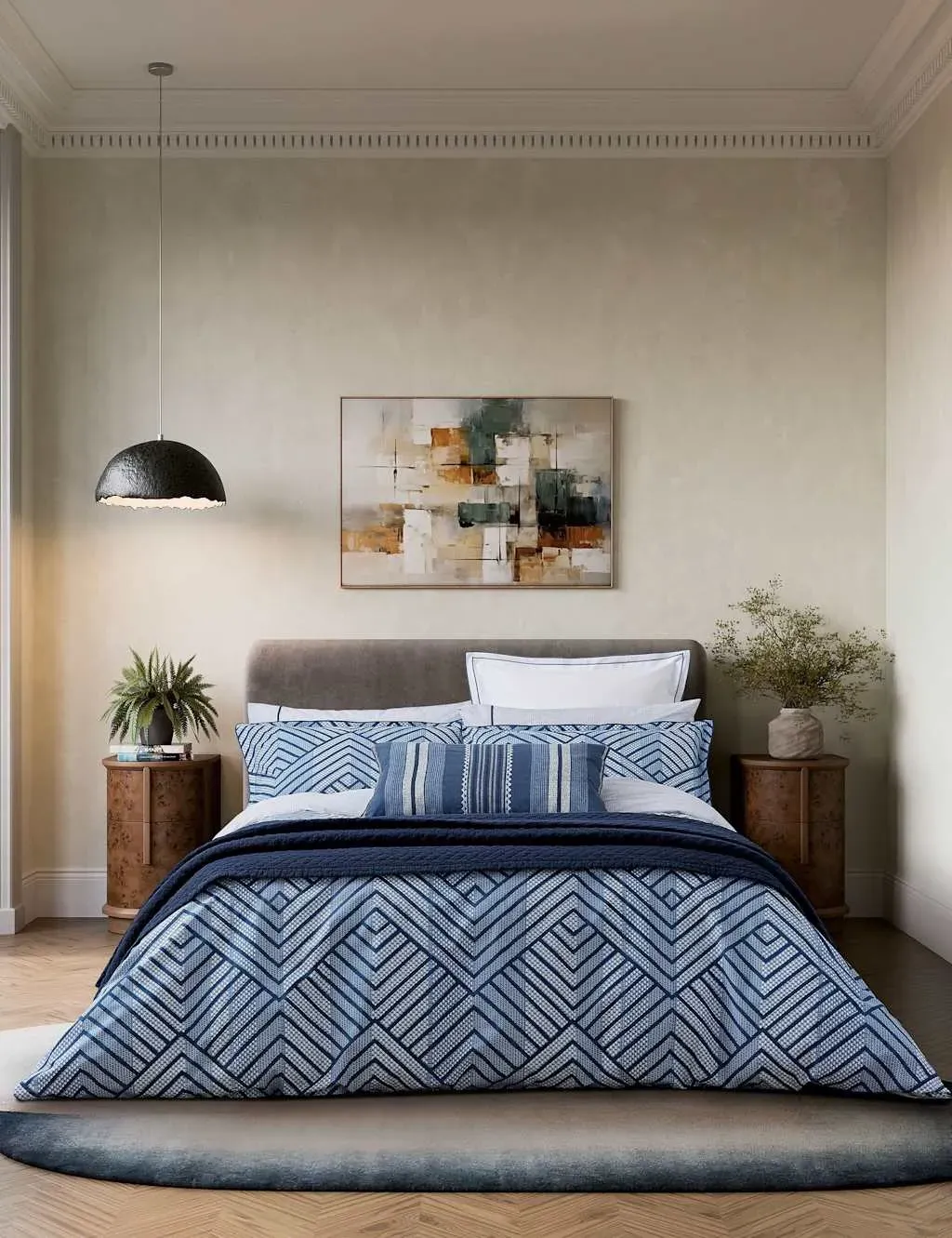 Kayah Liyana Quilted Throw - Indigo, Pure Cotton product