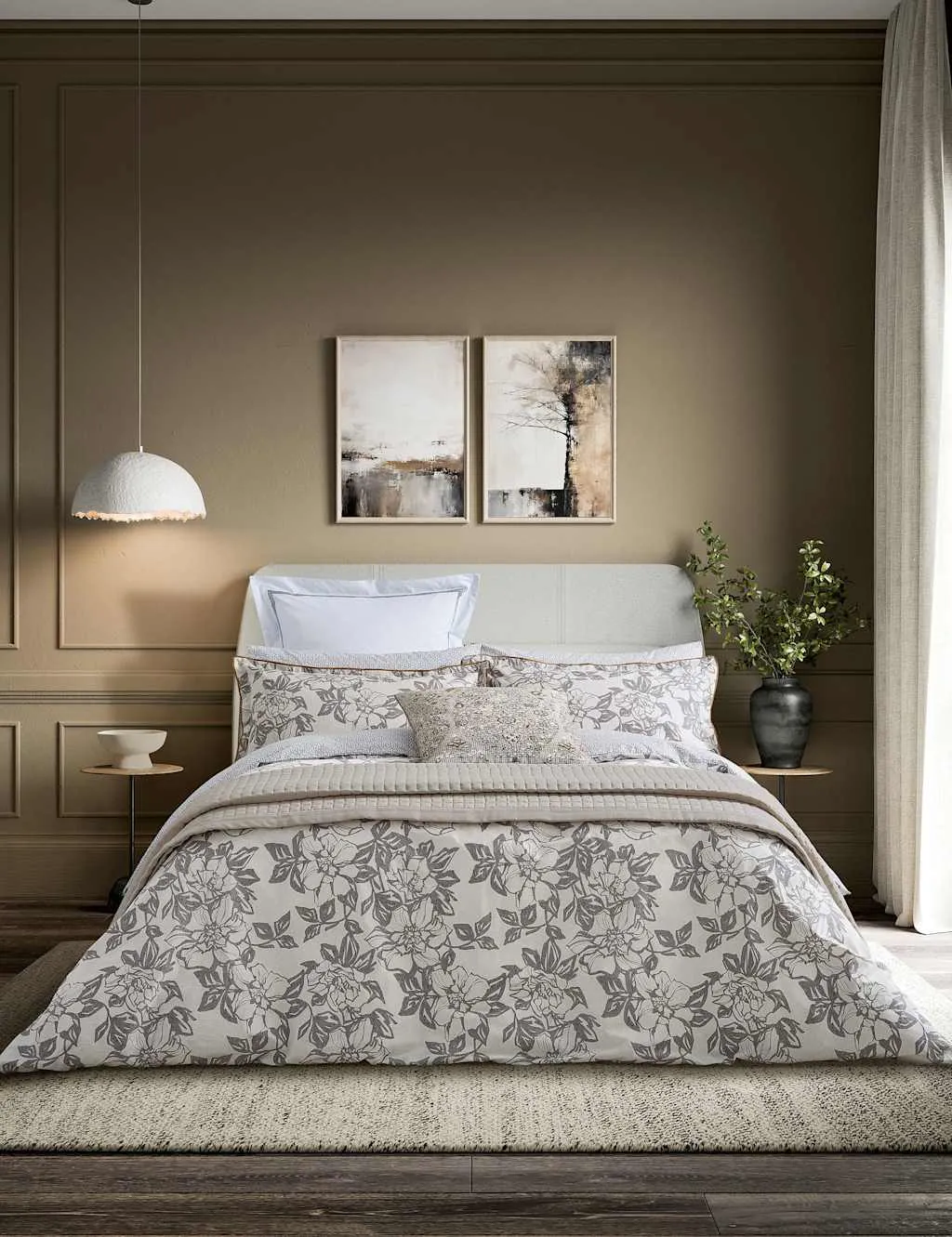 Maira Reversible Bedding Set - Grey, Cotton product