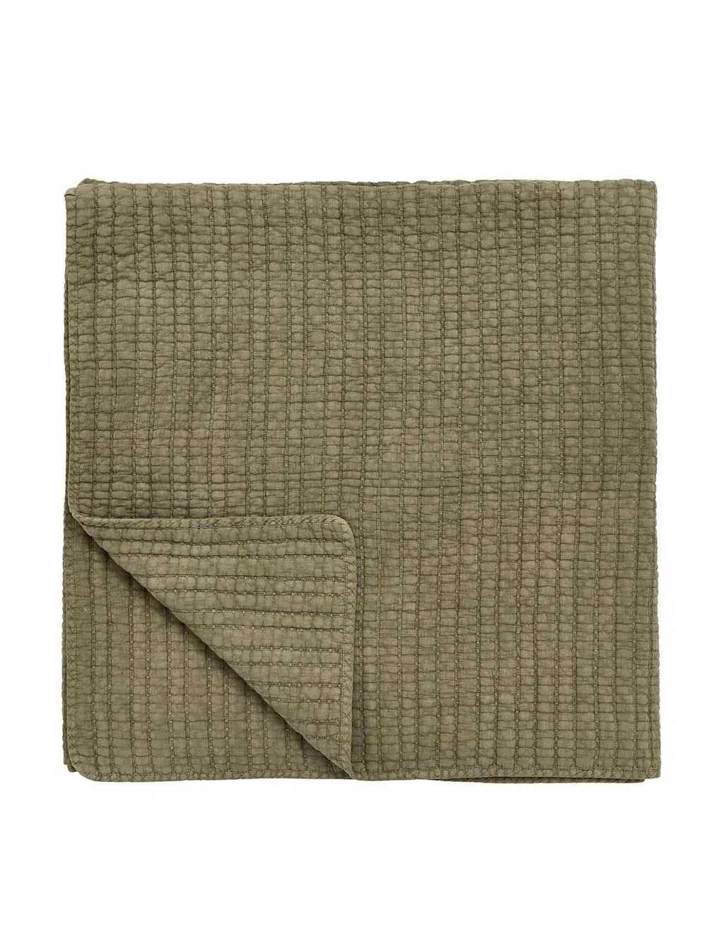 Nora Quilted Throw - Green, Pure Cotton product