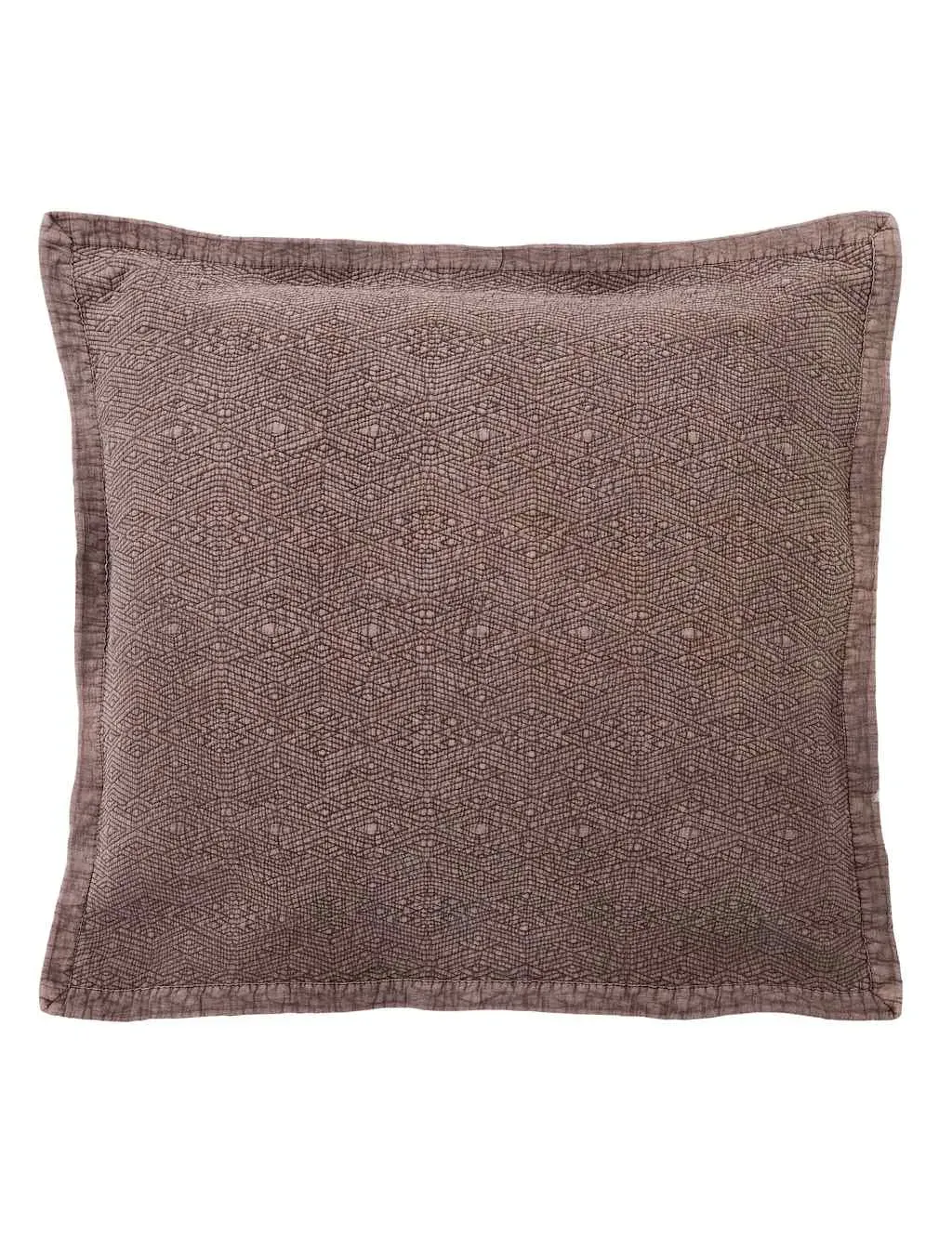 Pure Cotton Geometric Square Pillowcase - Brown product