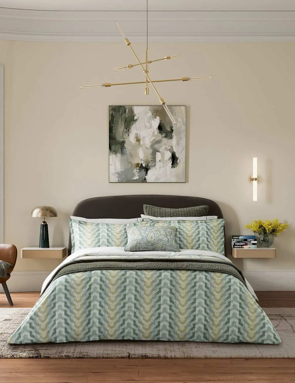 Reya Bedding Set - Green, Pure Cotton Percale product