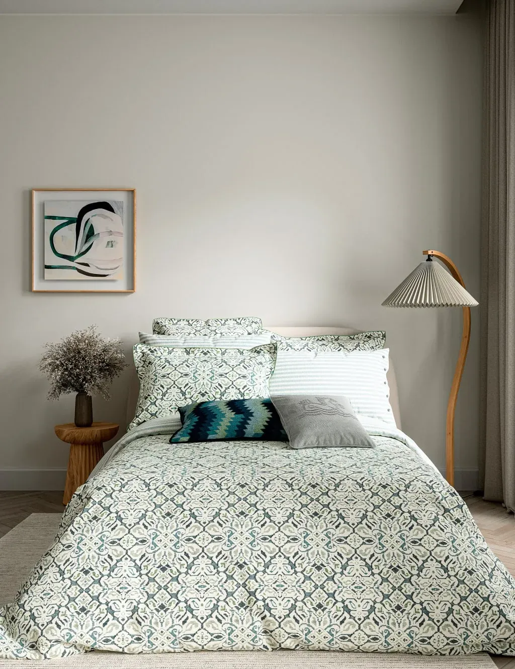Hallie Bedding Set - Green, Cotton product