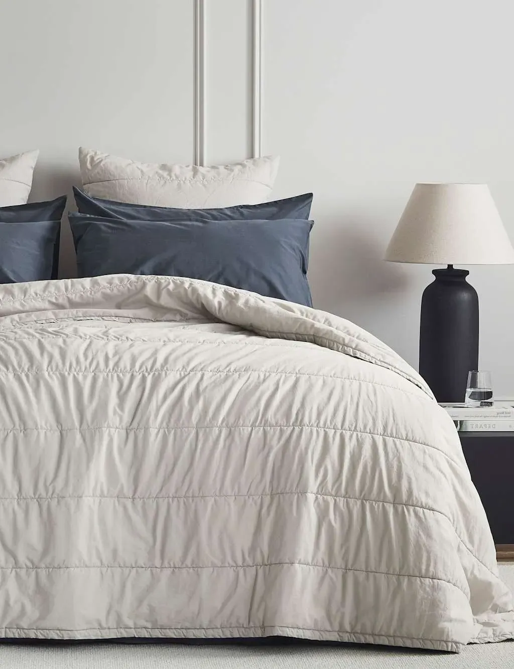 Pure Cotton Quilted Throw - Beige product