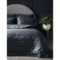 Pure Cotton Quilted Throw - Navy alternate view