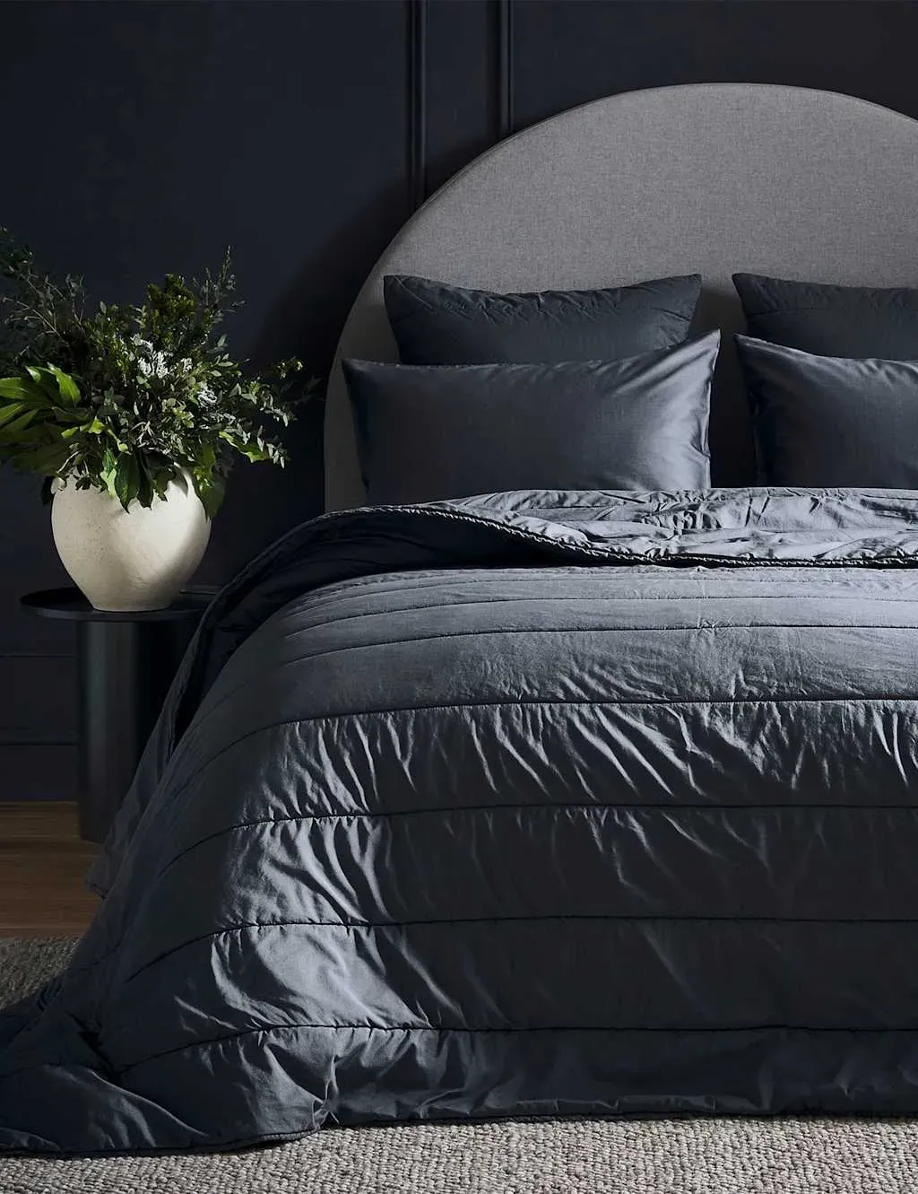 Pure Cotton Quilted Throw - Navy product