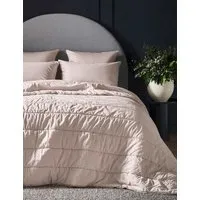 Pure Cotton Quilted Throw - Soft Pink alternate view