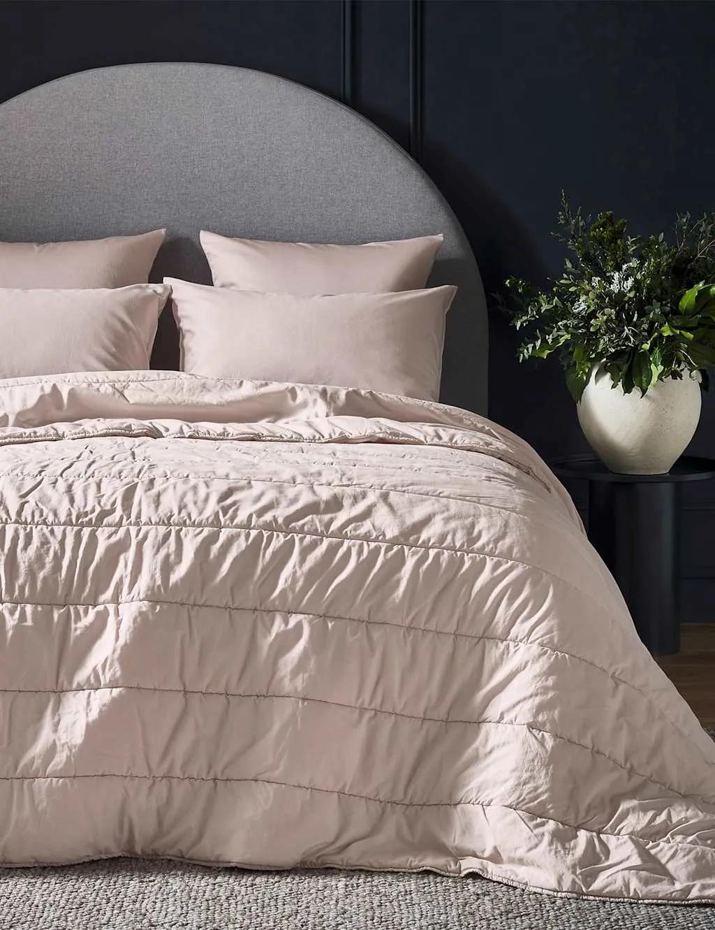Pure Cotton Quilted Throw - Soft Pink product