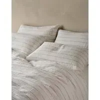 Striped Duvet Cover - White Mix, Linen alternate view