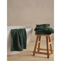 The Ripple Turkish Cotton Towel - Dark Green alternate view