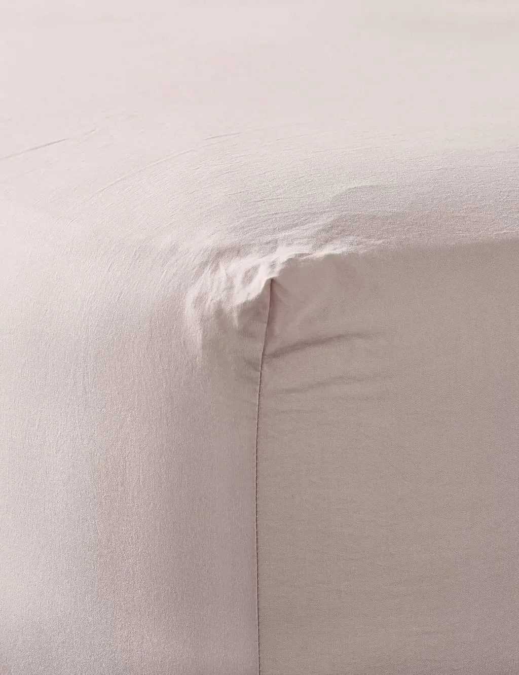 Washed Cotton Deep Fitted Sheet - Soft Pink product