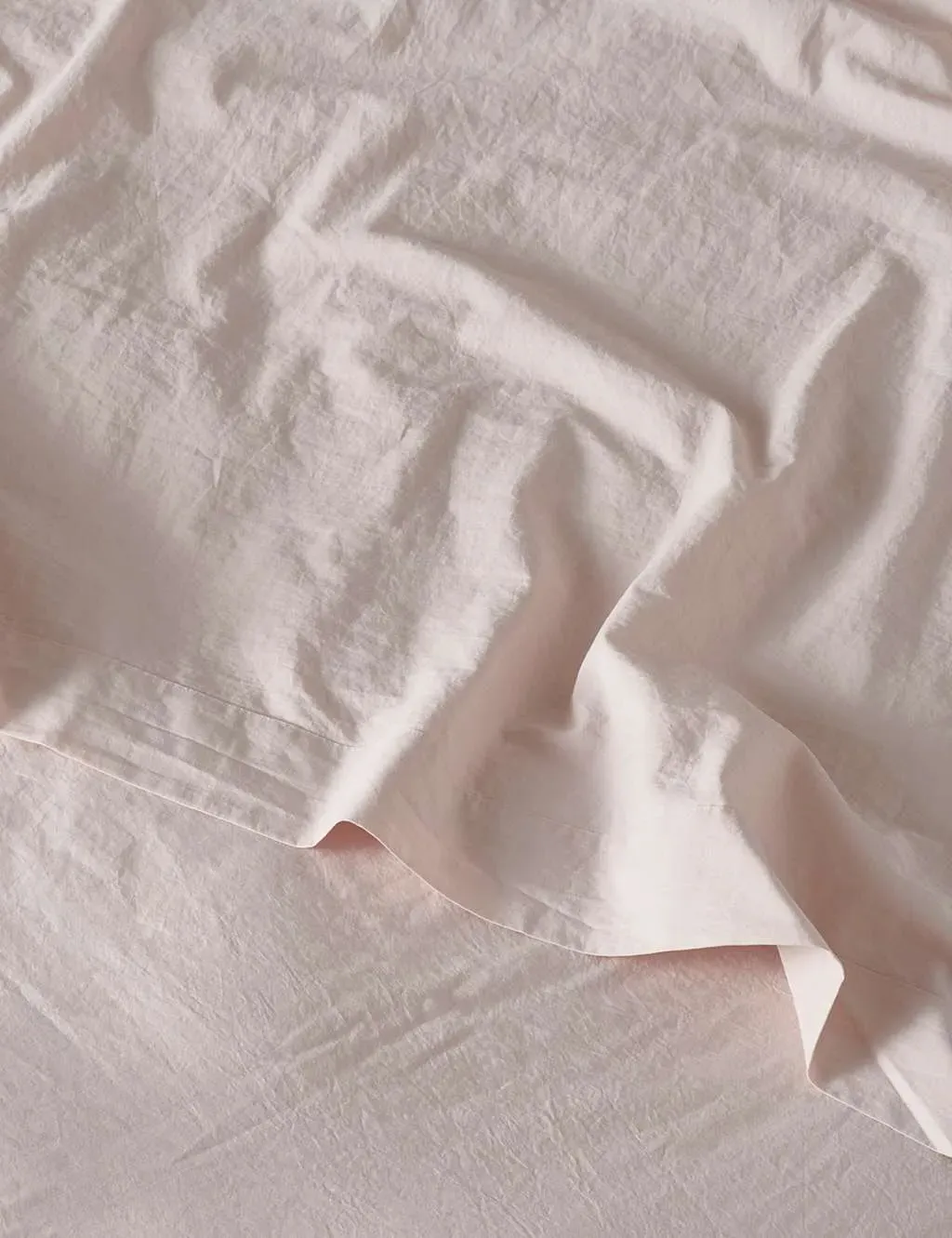Washed Cotton Flat Sheet 300 Thread Count - Soft Pink product