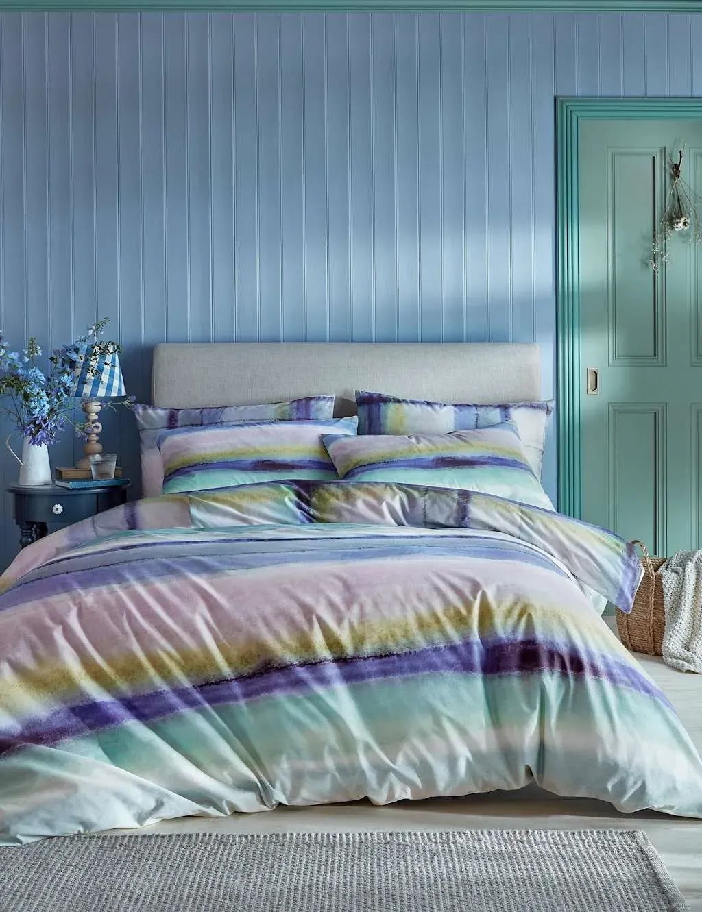 Hebrides Tartan Bedding Set - Blue Mix, Cotton Percale product