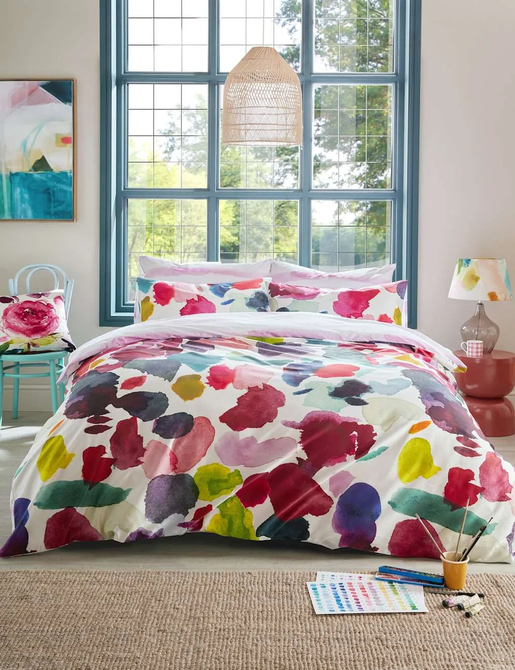 Pure Cotton Sateen Abstract Bedding Set - Multi product
