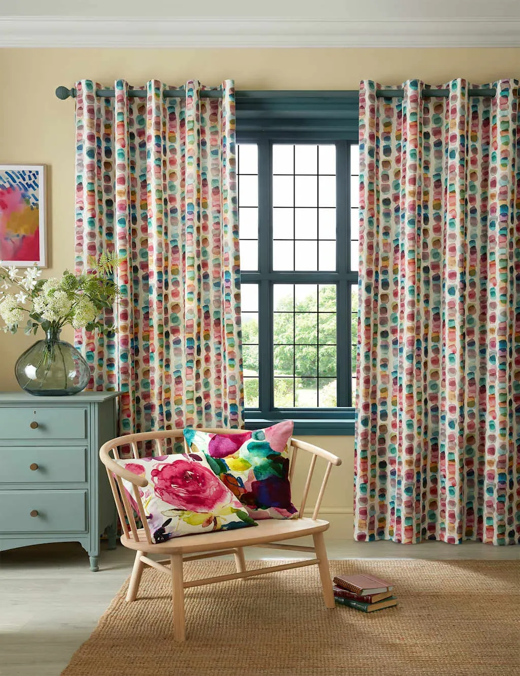 Tobermory Eyelet Curtains - Multi, Cotton Linen product
