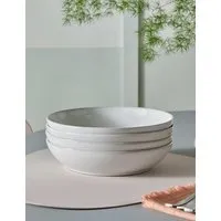 Cotton White Set of 4 Pasta Bowls - White, Stoneware alternate view