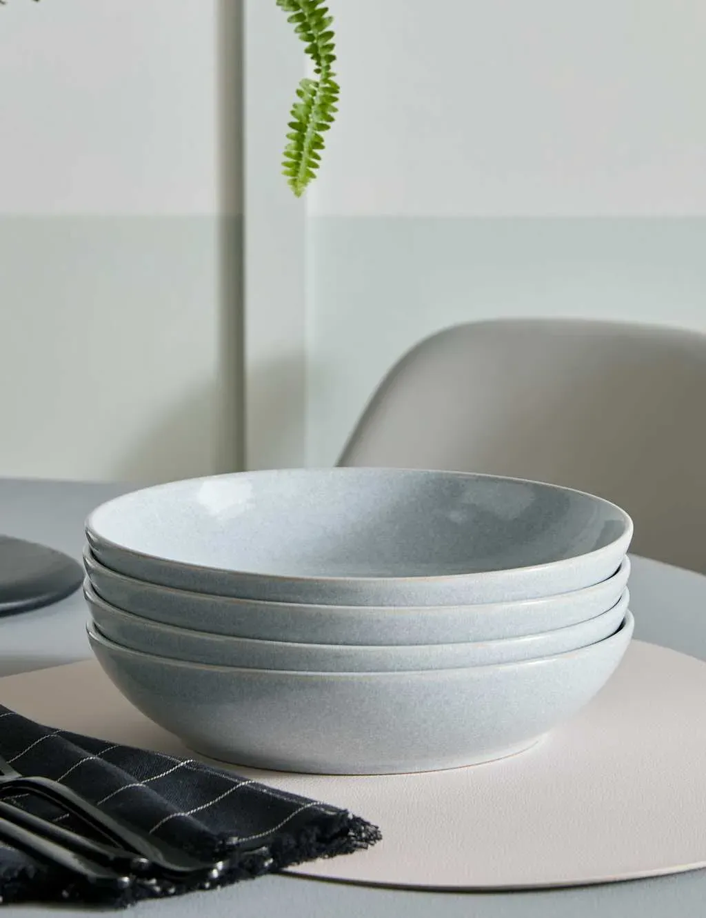 Dove Grey Set of 4 Pasta Bowls - Grey, Stoneware product