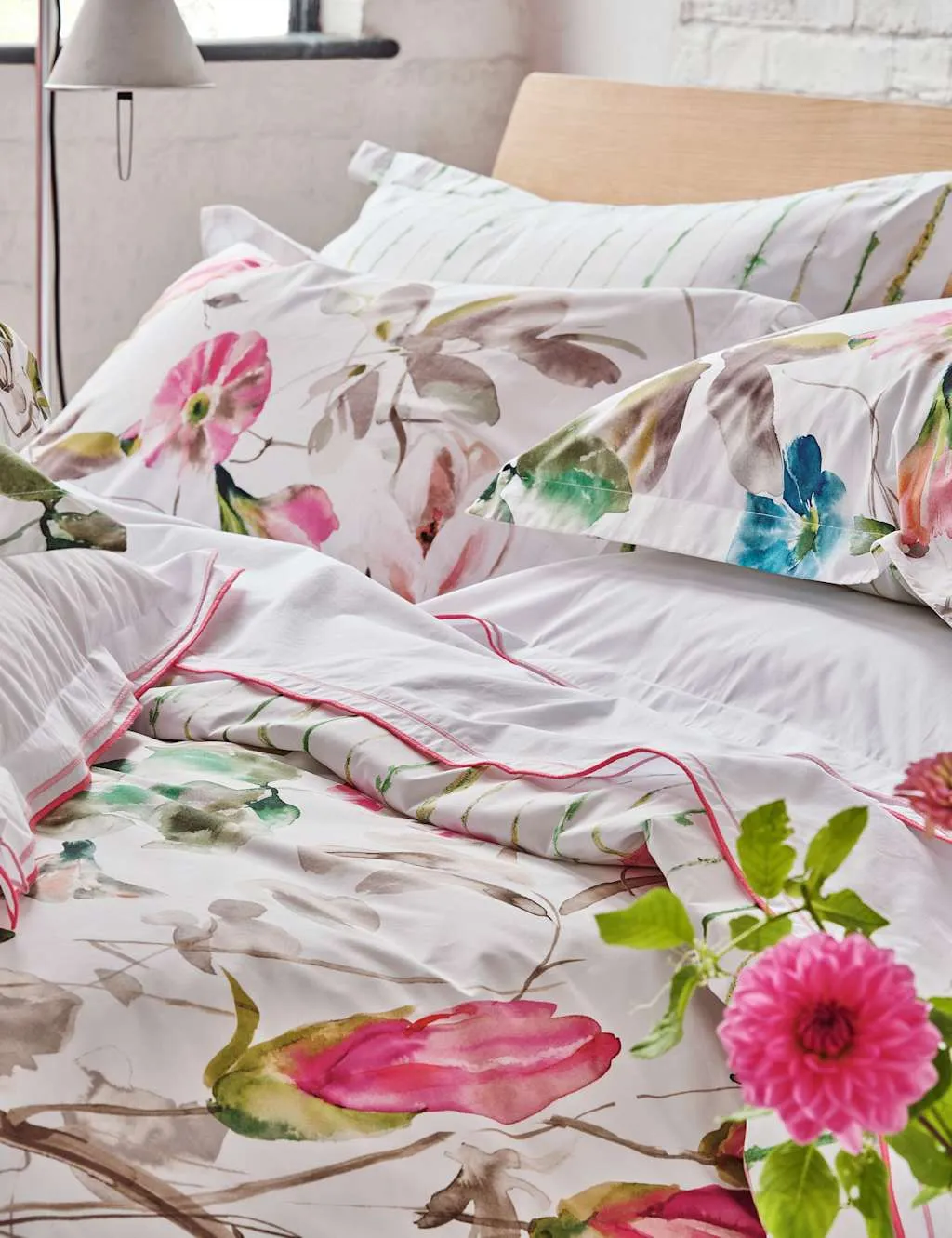 Pure Cotton Percale Floral Pillowcase Set - Fuchsia Mix product