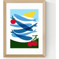 Anek Small Fish Framed Art - Natural alternate view