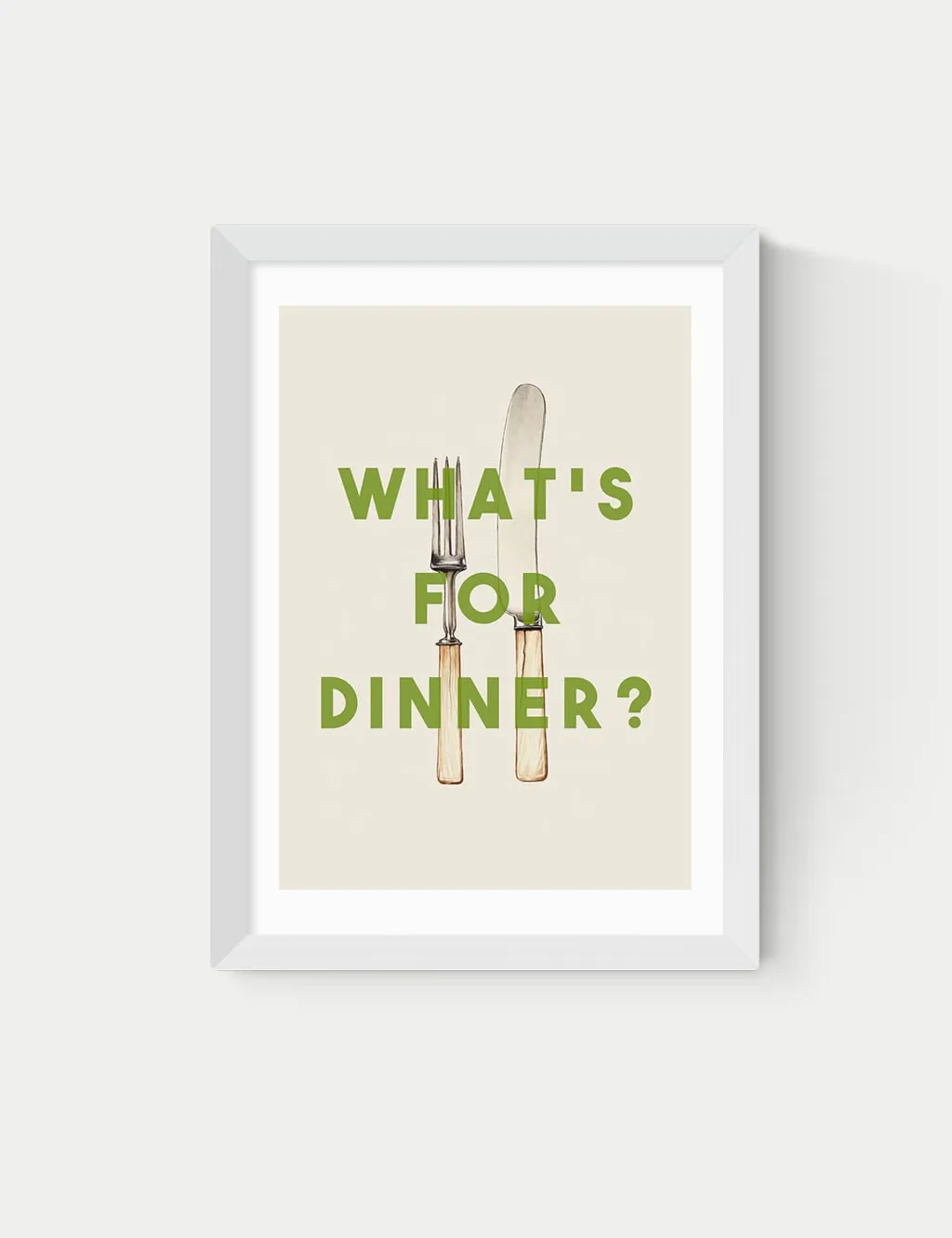 What's For Dinner Framed Art - White product