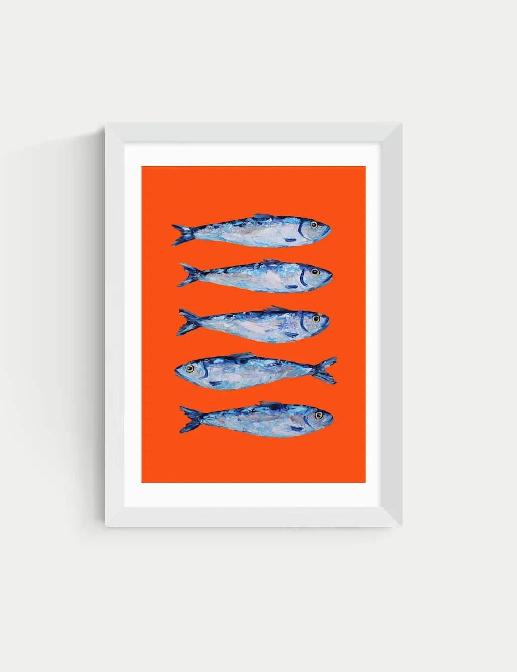 Alice Straker Sardines Orange Framed Art Print - White product