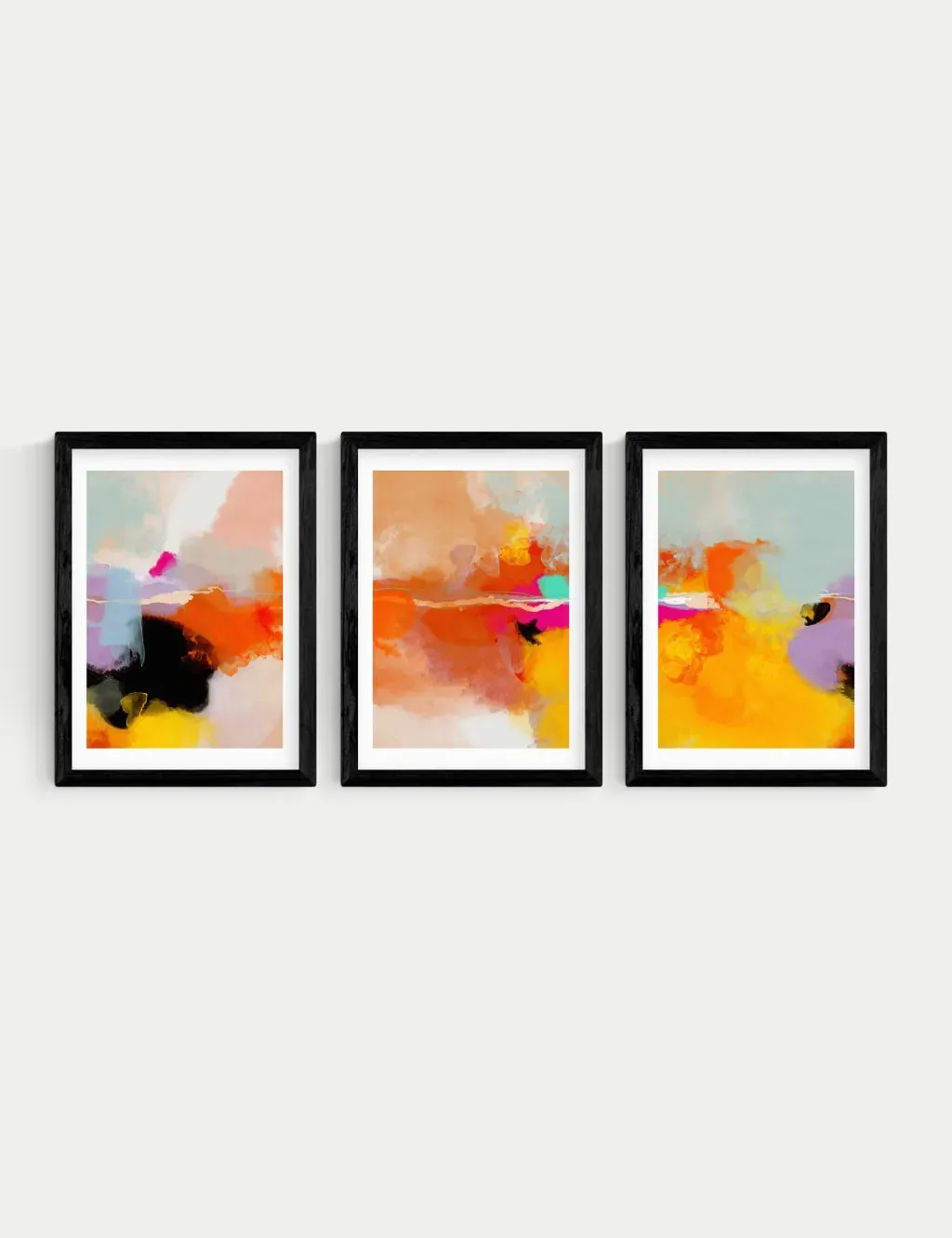 Ana Rut Bre Fire Triptych Framed Art Set - Black product