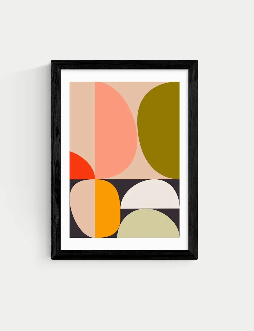 Ana Rut Bre Mid Century Half Circles Framed Art - Black product
