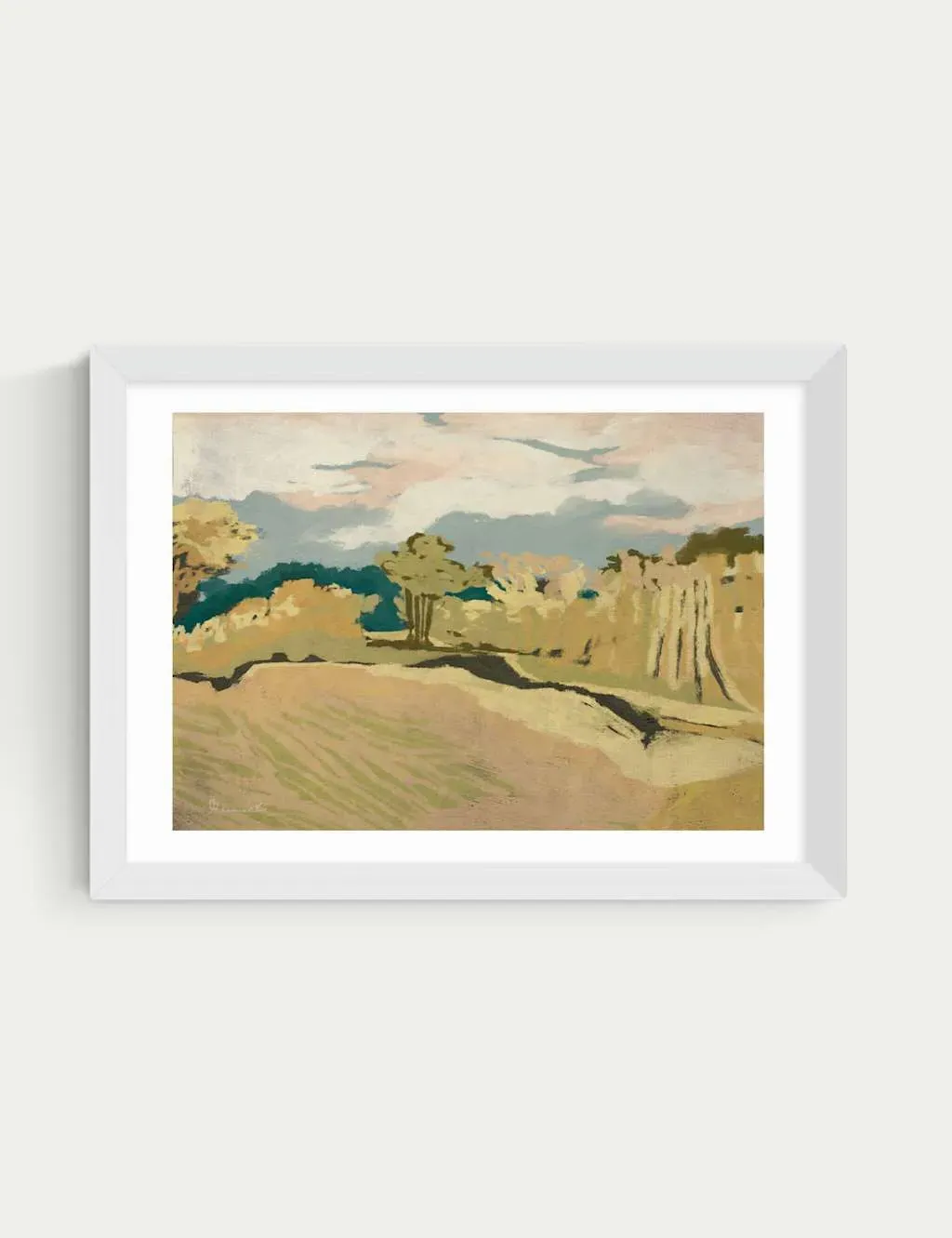 Cornwall Light Framed Art Print - White, Wood product