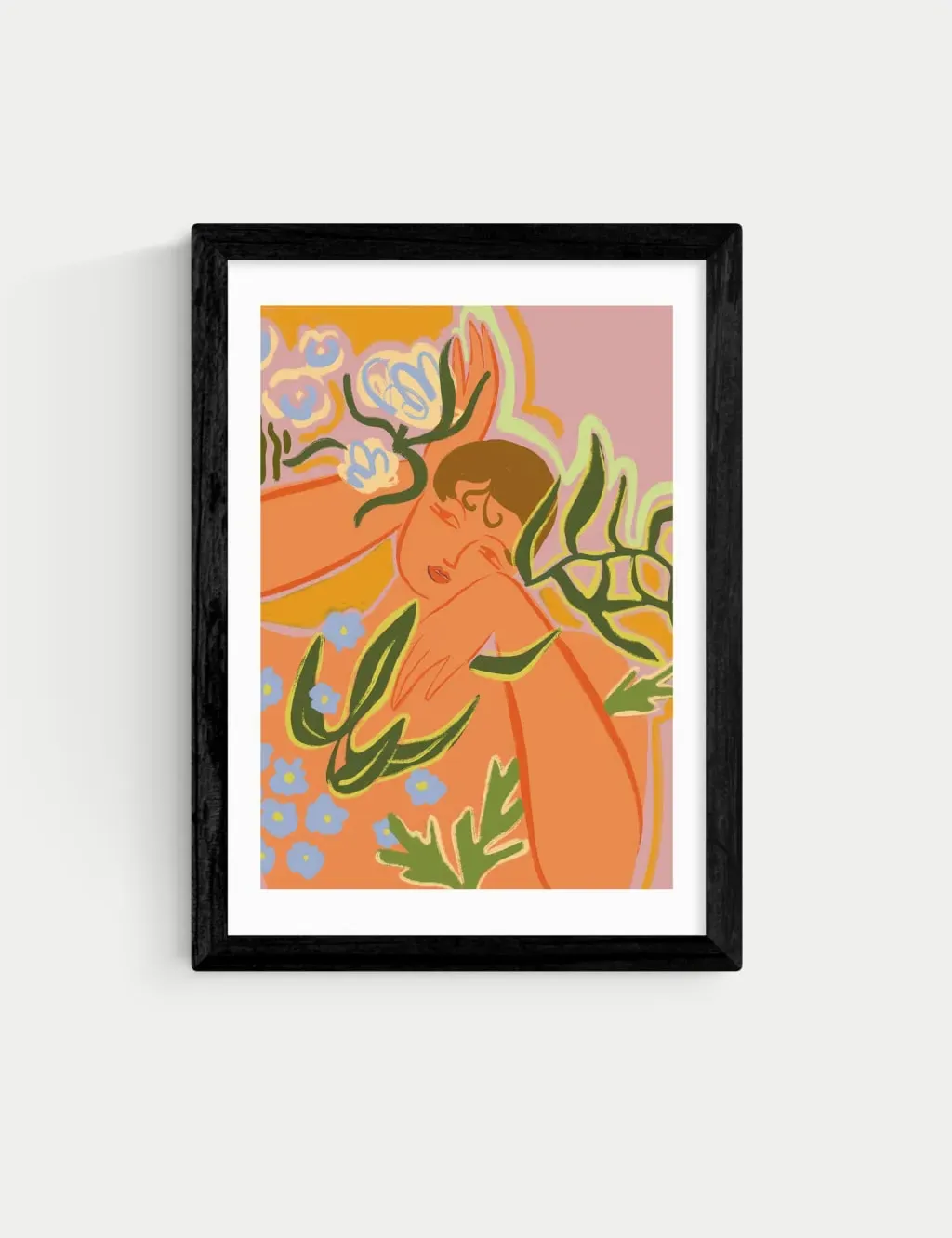 Flourish Rectangular Framed Art - Black product