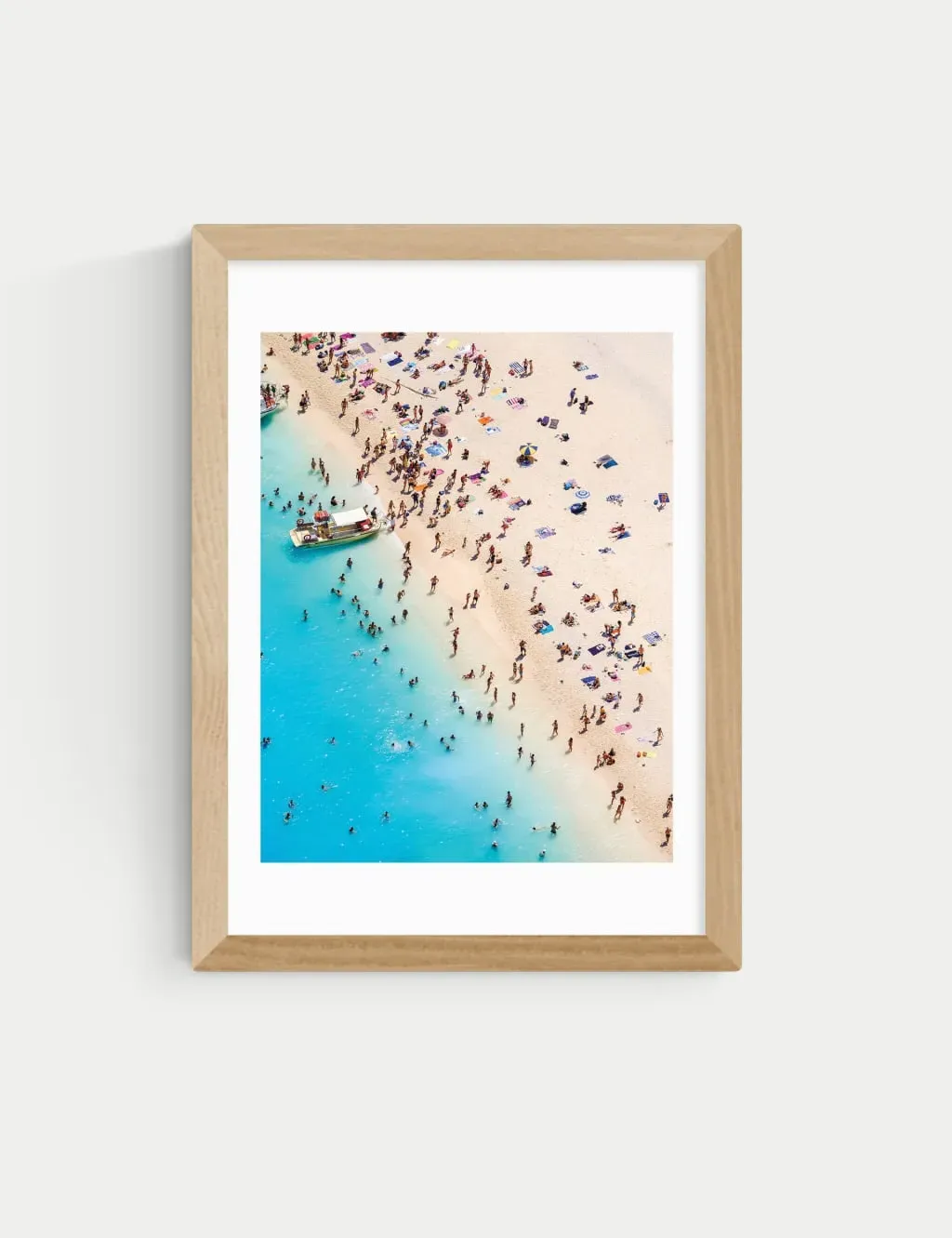 Honeymoon Hotel By The Sea Framed Art - Natural product
