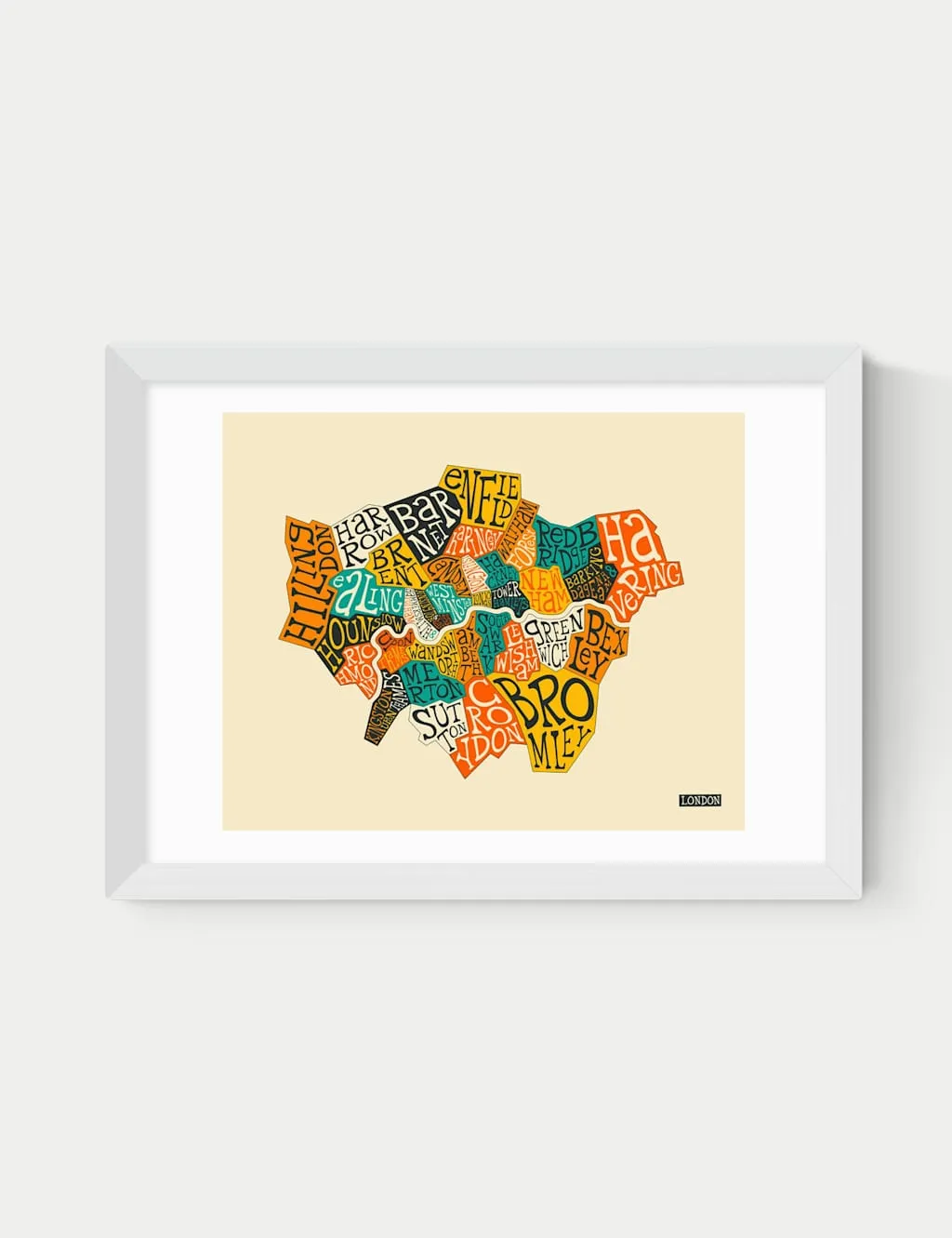 Jazzberry Blue London Boroughs Framed Art Print - White product