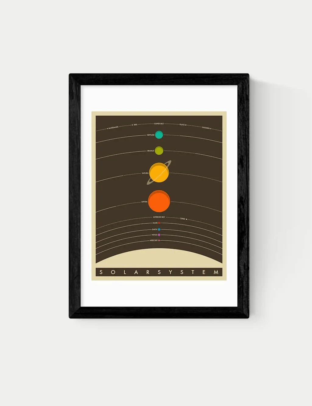 Jazzberry Blue Solar System Framed Art Print - Black product