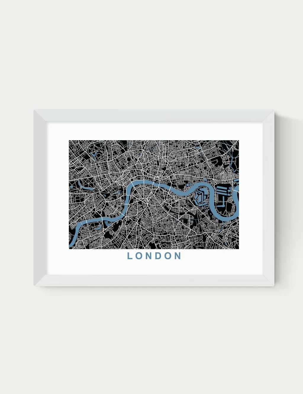 London Map Negative Framed Art Print - White product