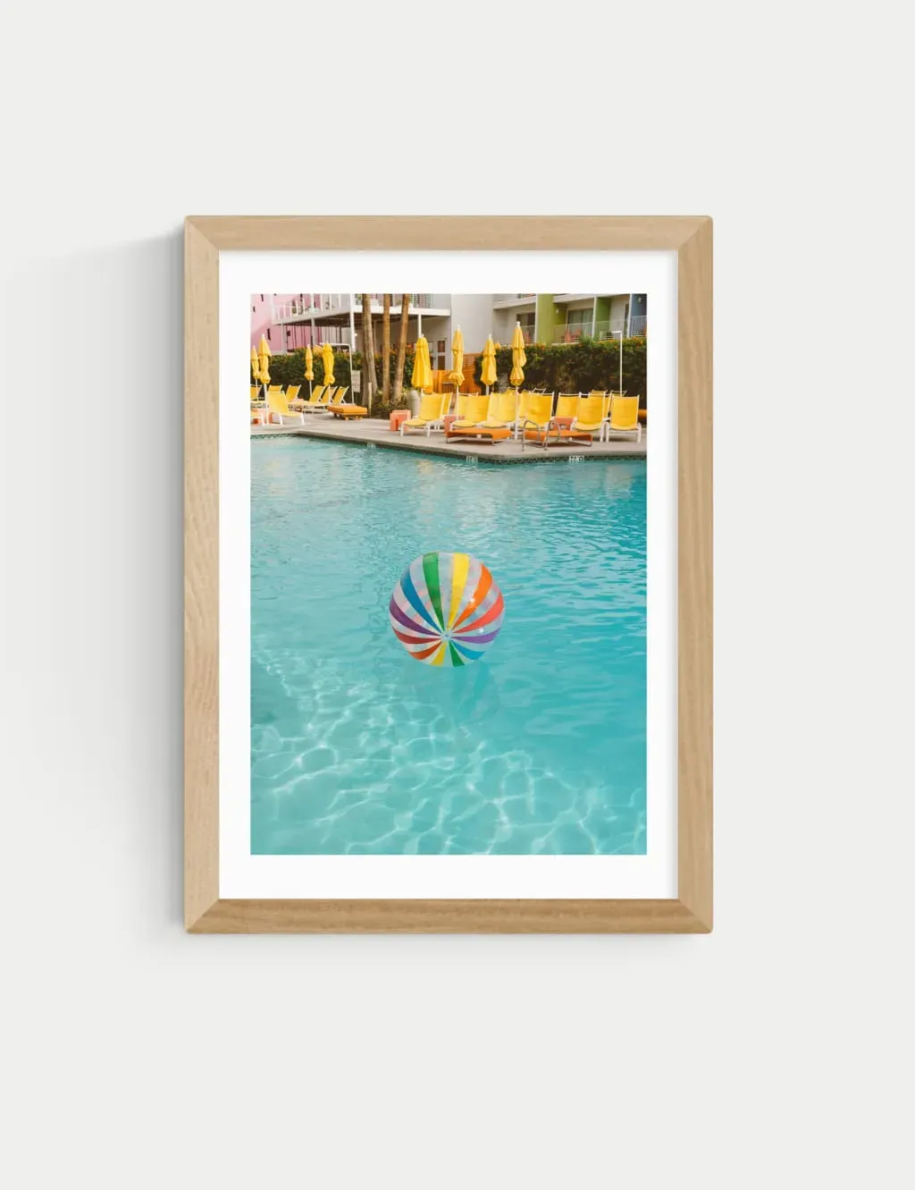 Palm Springs Pool Day Framed Art Print - Natural product