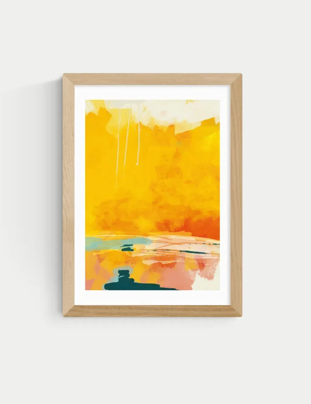 Paysage Jaune by Ana Rut Bre Framed Art - Natural product