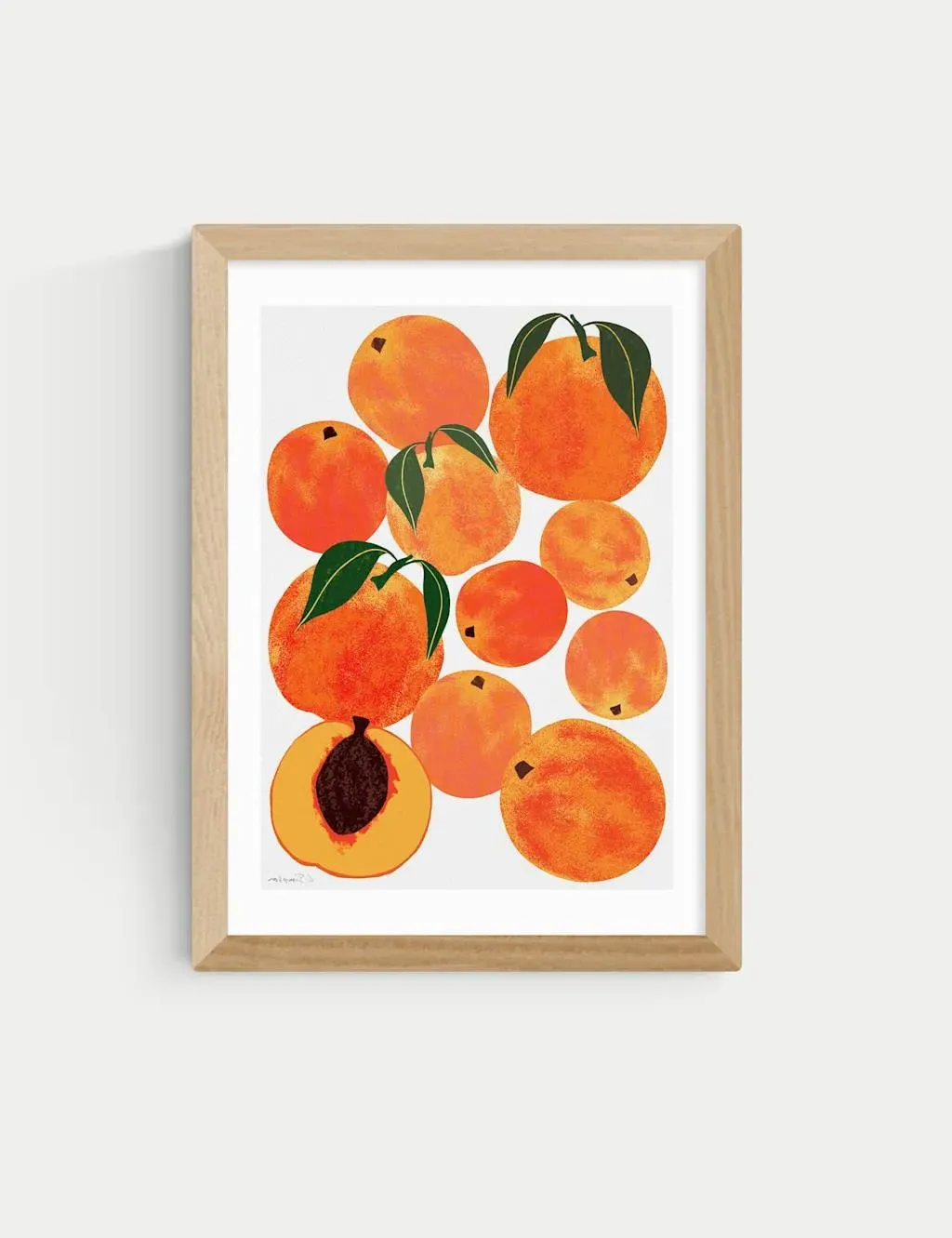 Peach Harvest by Leanne Simpson Framed Art Print - Natural product