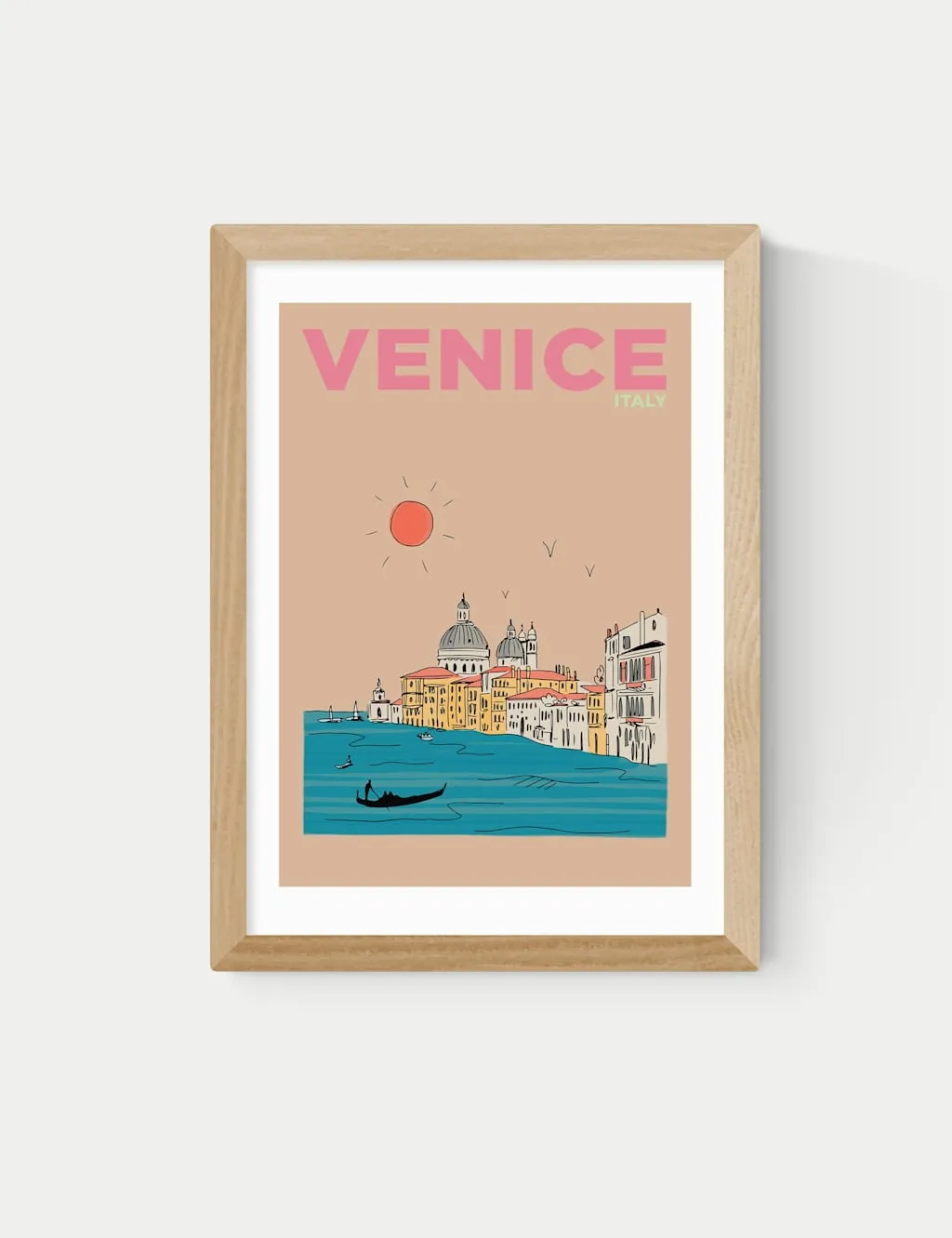 Places & Spaces Art Co Venice Italy Framed Art Print - Natural product