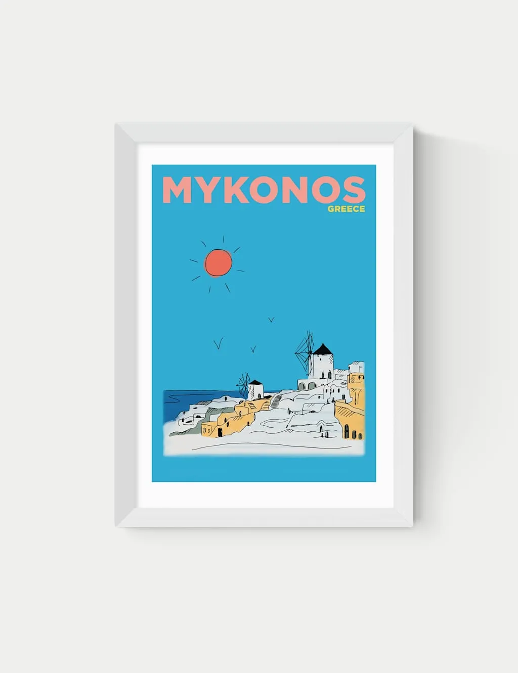 Places & Spaces Mykonos Greece Framed Art Print - White product