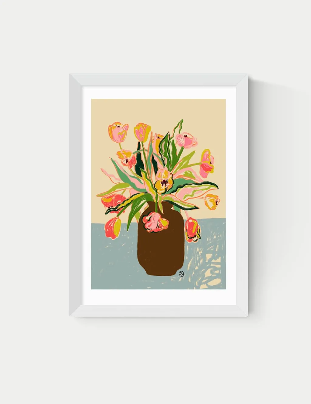 Sandra Poliakov Tulips Framed Art Print - White product