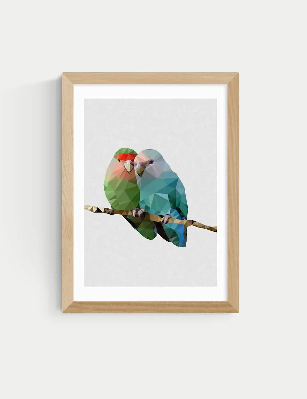 Studio Cockatoo Two Love Birds Framed Art Print - Natural product
