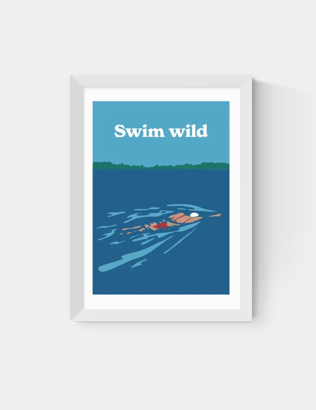 Swim Wild by Rocket Jack Framed Art - White product