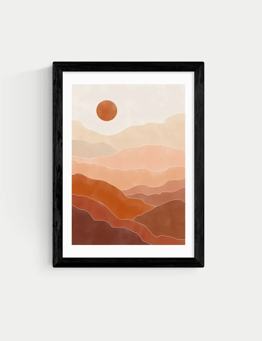 The Print Republic Terracotta Landscape Framed Art Print - Black product