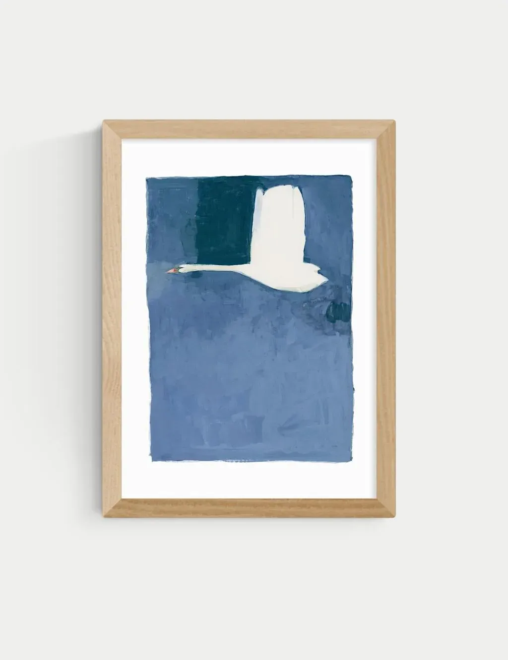 The Swan II Framed Art Print - Natural, Wood product