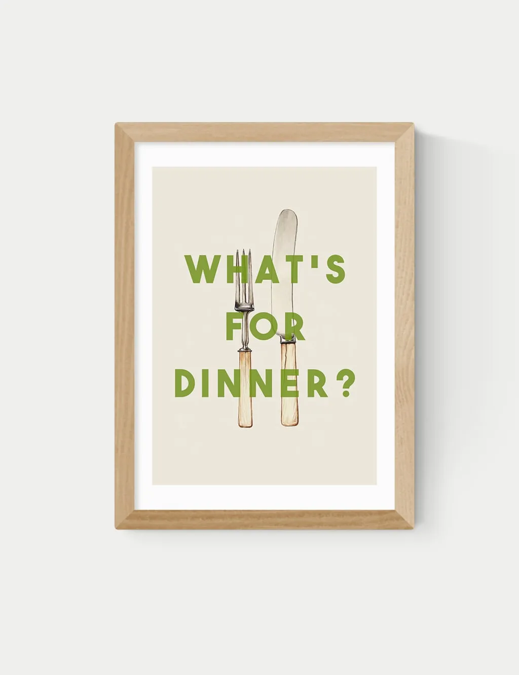 What's For Dinner Framed Art - Natural product